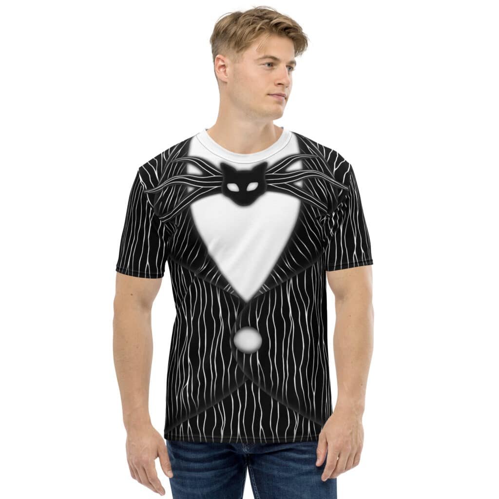 Unleash Halloween Magic: Jack Skellington-Inspired Men's Tee! -  pumpkinspells.com