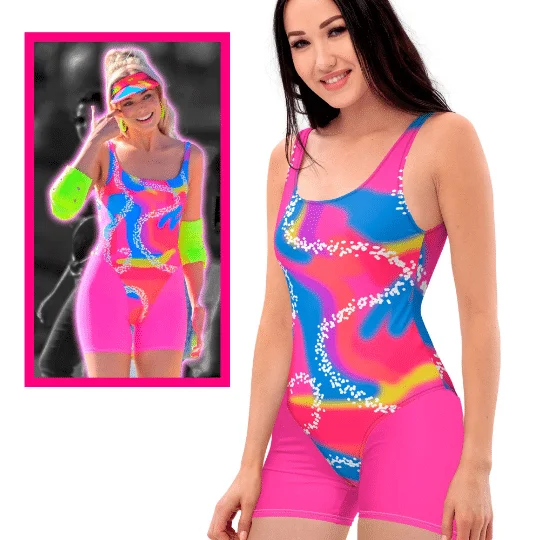 Barbie swimsuit and short leggings inspired by Hot Skatin Barbie - Skater Barbie - Roller Barbie - Robbie Margot - Cosplay